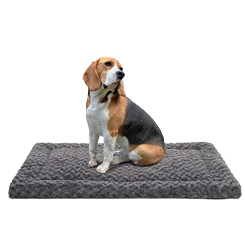 Soft Fluffy Reversible Dog Bed Mat, Gray