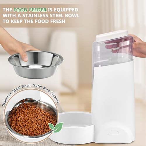 Automatic Pet Feeder & Water Dispenser Set - Small/Medium