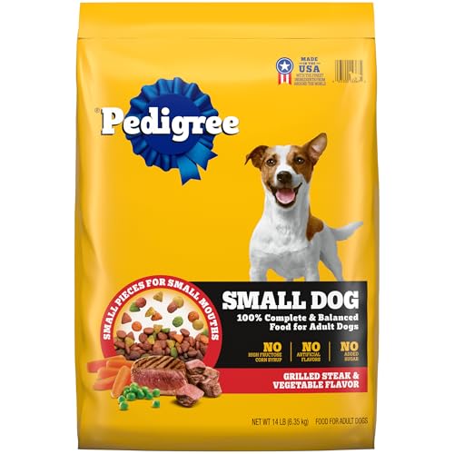 Pedigree Small Breed Adult Dog Food, Grilled Steak Flavor, 14 lb. Bag