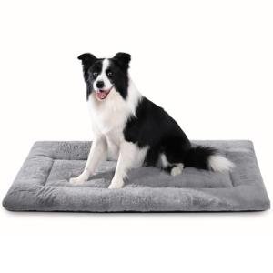 Soft Washable Dog Crate Bed, 35in Grey
