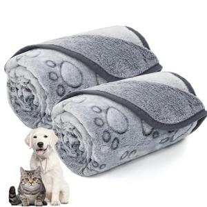 LOKOZ Paw Print Fleece Blanket for Dogs