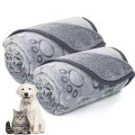 LOKOZ Paw Print Fleece Blanket for Dogs