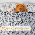 LOKOZ Paw Print Fleece Blanket for Dogs