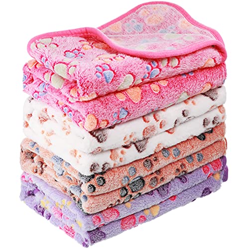 Pet Paw Print Fleece Blankets for Dogs