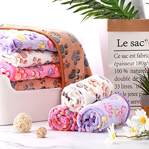 Pet Paw Print Fleece Blankets for Dogs