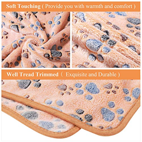 Pet Paw Print Fleece Blankets for Dogs