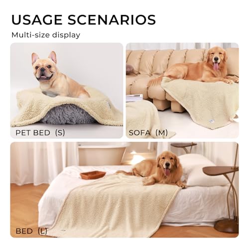 Luciphia Cozy Sherpa Dog Blanket for Small Pets