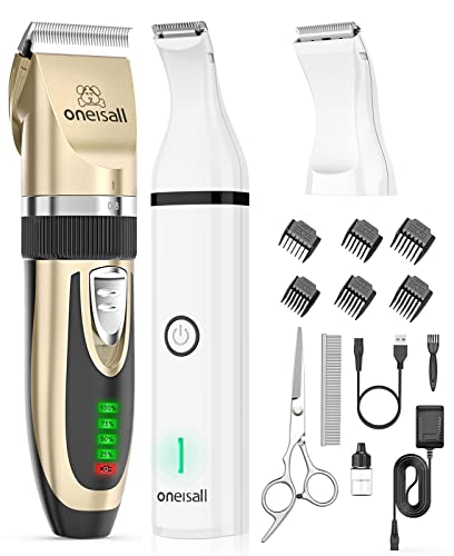 Oneisall 2-in-1 Cordless Dog Clippers and Paw Trimmer