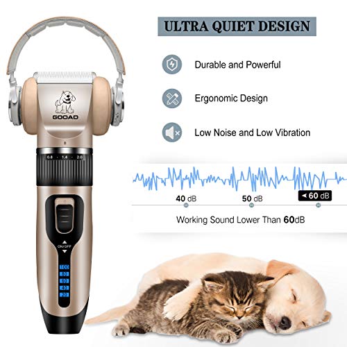 Professional Cordless Dog Grooming Clippers, Quiet & Effective