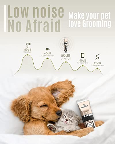 oneisall Quiet Electric Hair Clippers Set for Dogs