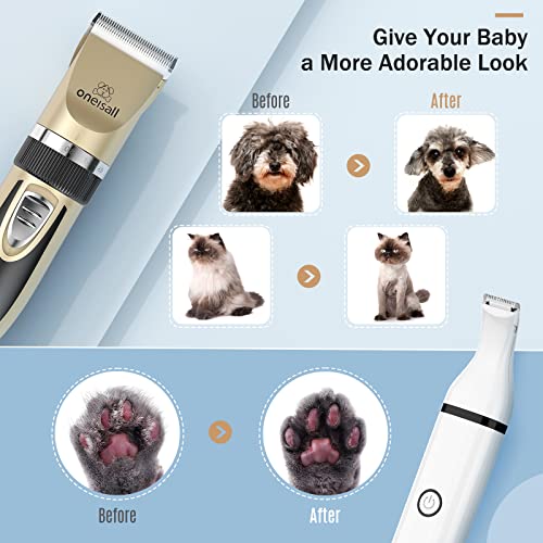Oneisall 2-in-1 Cordless Dog Clippers and Paw Trimmer