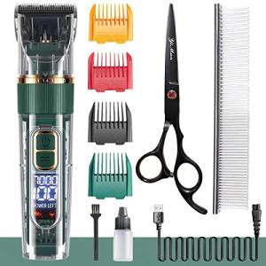 Cordless Dog Grooming Clippers with LED Display