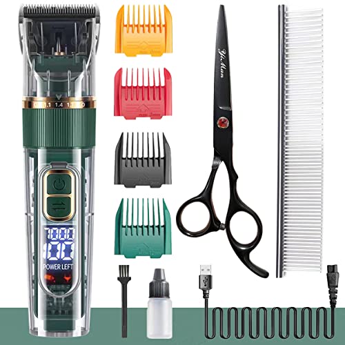 Cordless Dog Grooming Clippers with LED Display