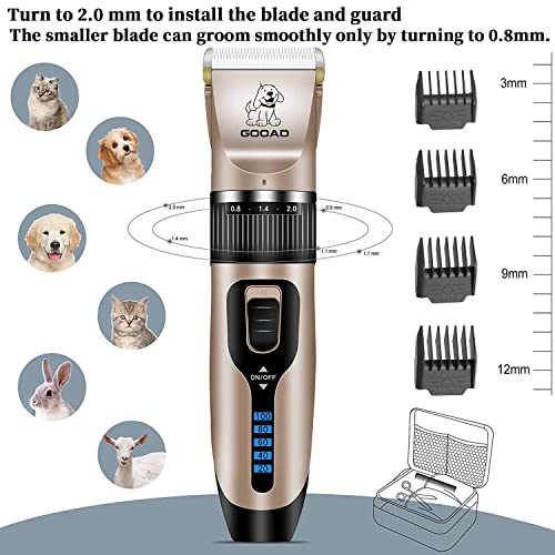 Professional Cordless Dog Grooming Clippers, Quiet & Effective