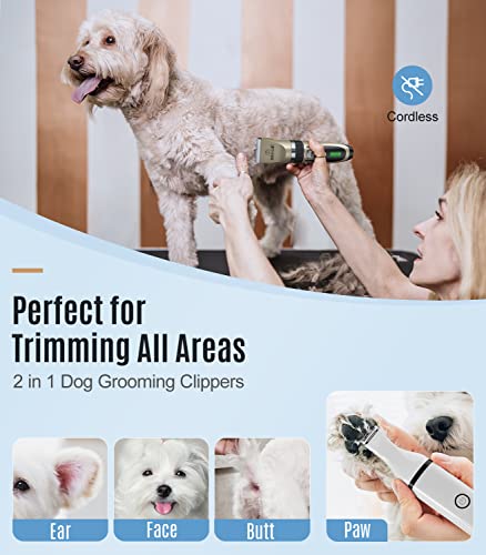 Oneisall 2-in-1 Cordless Dog Clippers and Paw Trimmer