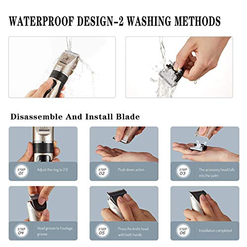 Professional Cordless Dog Grooming Clippers, Quiet & Effective