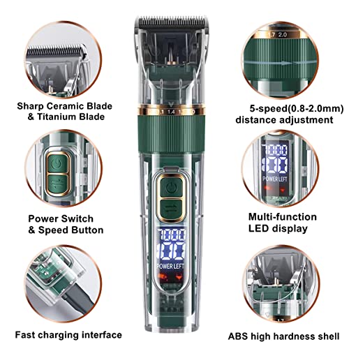 Cordless Dog Grooming Clippers with LED Display