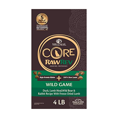 Wellness CORE RawRev Grain-Free Dog Food, Wild Game, 4 lbs