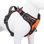 Reflective Dog Harness with Handle - M Size, Orange