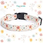 Flower Charms Cotton Designer Dog Collars for Girls