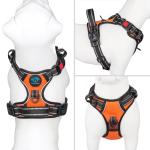Reflective Dog Harness with Handle - M Size, Orange
