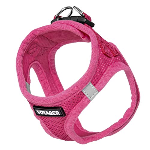 Voyager Mesh Step-in Dog Harness (Fuchsia, Small)