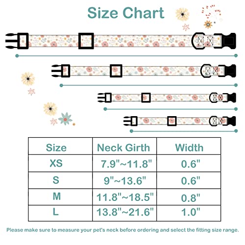 Flower Charms Cotton Designer Dog Collars for Girls