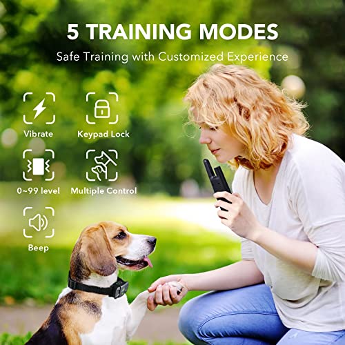 1800FT Remote Dog Training Collar - Bark, Beep, Vibration