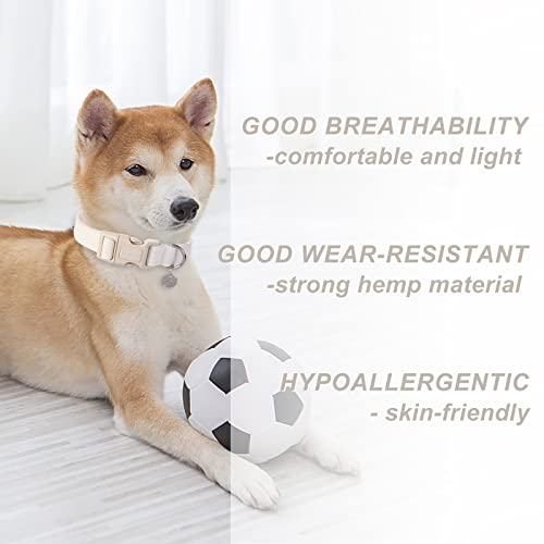 Cotton Hemp Dog Collar - Durable & Cute