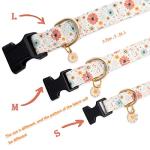 Flower Charms Cotton Designer Dog Collars for Girls