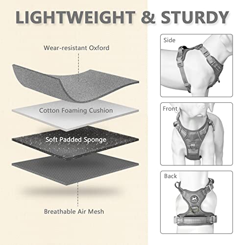Reflective Adjustable Dog Harness for Easy Control (Gray)