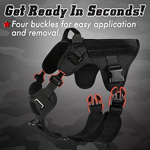 PAWTRENDER XL Tactical Dog Harness for Large Breed