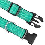 Reflective Neoprene Padded Dog Collar - Teal