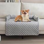 Washable Dog Bed Mat with Pillows, Light Grey