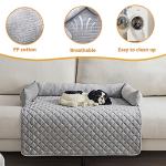 Washable Dog Bed Mat with Pillows, Light Grey
