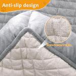 Washable Dog Bed Mat with Pillows, Light Grey