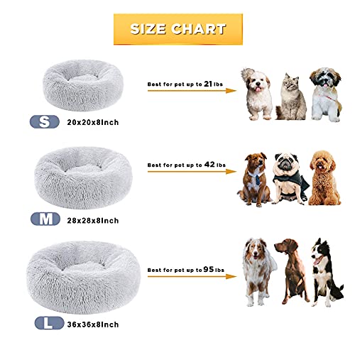 Calming Donut Dog Bed for Small Medium Large Dogs (20")