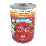 Purina ONE Wet Dog Food Chicken Brown Rice - (12) 13 oz. Cans