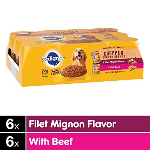 Pedigree Adult Dog Food Variety Pack, Filet Mignon Flavor - 12 Cans