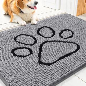 Dog Door Mat: Absorbent, Non-Slip, Washable, Quick Dry