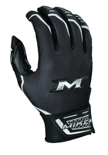 Miken | PRO Slowpitch Softball Batting Gloves | Adult X-Large | Black