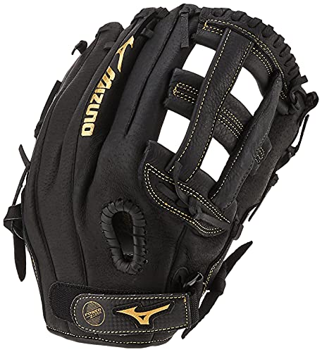 Mizuno unisex adult 12" Premier Series Slowpitch Softball Glove 12 , Black/Gold H Web, US