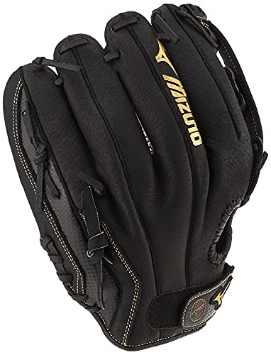Mizuno unisex adult 12" Premier Series Slowpitch Softball Glove 12 , Black/Gold H Web, US