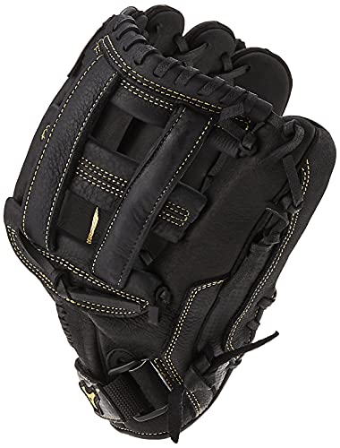 Mizuno unisex adult 12" Premier Series Slowpitch Softball Glove 12 , Black/Gold H Web, US