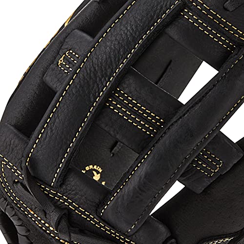 Mizuno unisex adult 12" Premier Series Slowpitch Softball Glove 12 , Black/Gold H Web, US