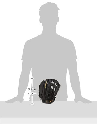 Mizuno unisex adult 12" Premier Series Slowpitch Softball Glove 12 , Black/Gold H Web, US
