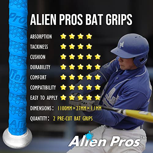 ALIEN PROS Baseball Bat Grip Tape - 1.1 mm Pre-cut