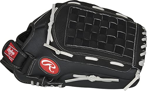 Rawlings Softball Series Glove, Basket Web, 14 inch, Right Hand Throw, Black/Gray (RSB140GB-6/0 14 BSK/NFC)