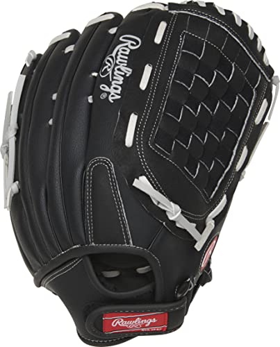 Rawlings Softball Series Glove, Basket Web, 14 inch, Right Hand Throw, Black/Gray (RSB140GB-6/0 14 BSK/NFC)