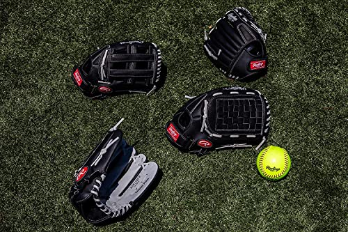 Rawlings Softball Series Glove, Basket Web, 14 inch, Right Hand Throw, Black/Gray (RSB140GB-6/0 14 BSK/NFC)